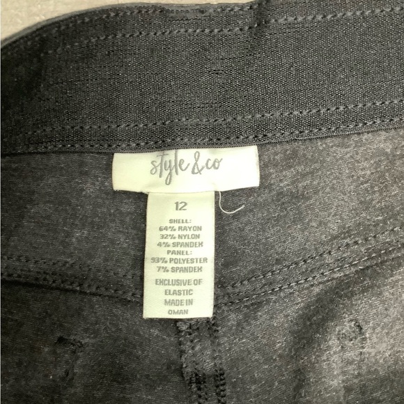 Women's Style & Co 12 Large Jeans Jeggins Ponte Pants Black Crop Ankle Stretch - Picture 6 of 6